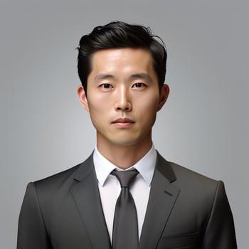 AI generated potrait of a businessman isolated white photo
