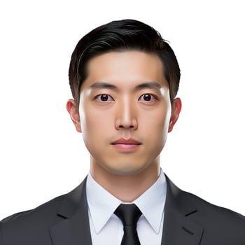 AI generated potrait of a businessman isolated white photo
