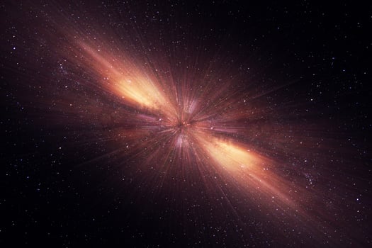 Milky way and stars in dark night photo