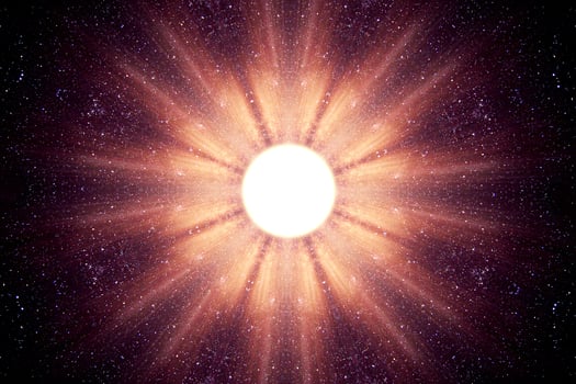 Motion light of the sun and stars photo