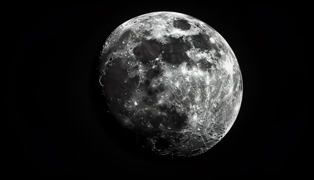 AI generated black and white photo of water droplets on a rock