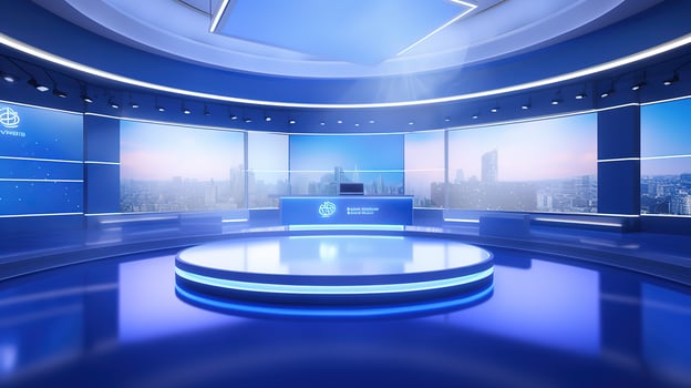 AI generated telenews news studio photo