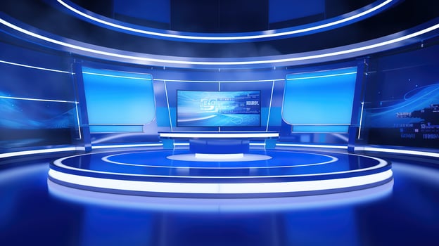 AI generated telenews news studio photo