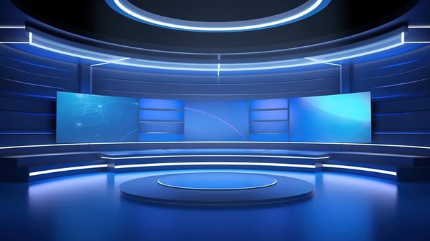 AI generated telenews news studio photo