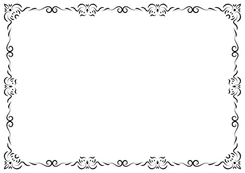 Classic frame and border element. Ornate vintage ornament. Decorative line for frame, certificate, page, template, poster, new year greeting card, invitation. photo
