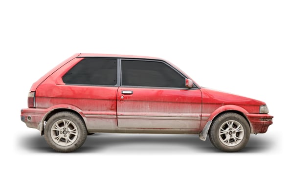 Old dirty car - cliping path included photo