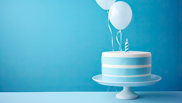 AI generated Happy Birthday cake for party. AI Generated photo