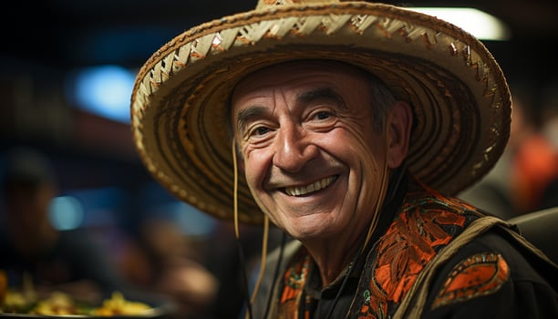 AI generated Smiling men, adults outdoors, happiness looking at camera, cheerful cultures generated by AI photo
