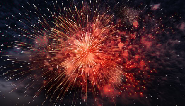 AI generated Explosive celebration ignites vibrant colors in the night generated by AI photo