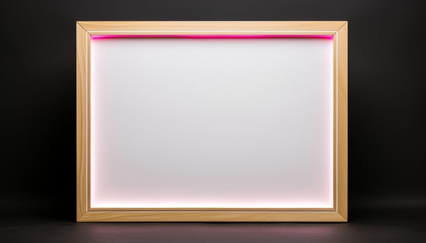 AI generated Abstract wood frame with clean gold decoration generated by AI photo