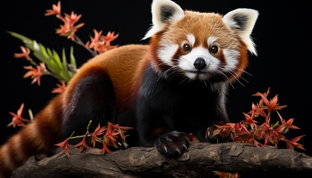 AI generated Cute small mammal sitting in nature, looking fluffy generated by AI photo
