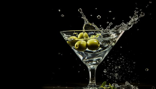 AI generated Refreshing cocktail with a splash of green freshness generated by AI photo