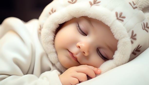 AI generated Cute baby boy, girl, sleeping, innocence, newborn, smiling generated by AI photo