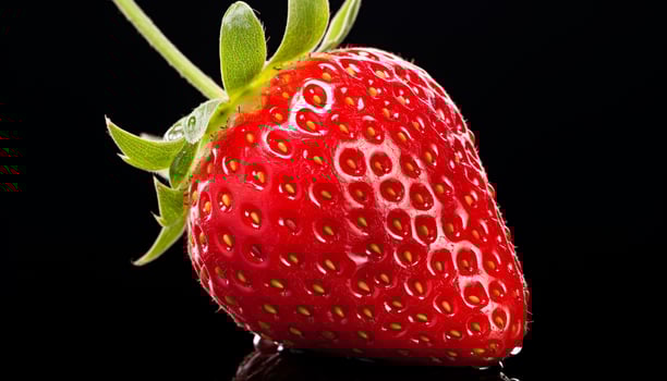 AI generated Freshness and sweetness in a vibrant strawberry dessert generated by AI photo