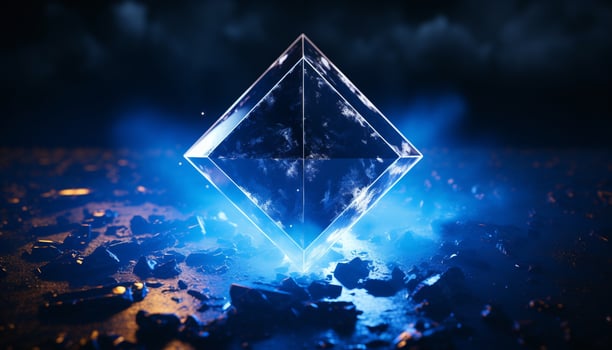 AI generated Shiny gemstone glowing bright, reflecting vibrant colors generated by AI photo
