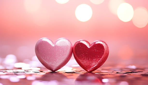 AI generated Romantic heart glowing in dark, symbolizing love generated by AI photo
