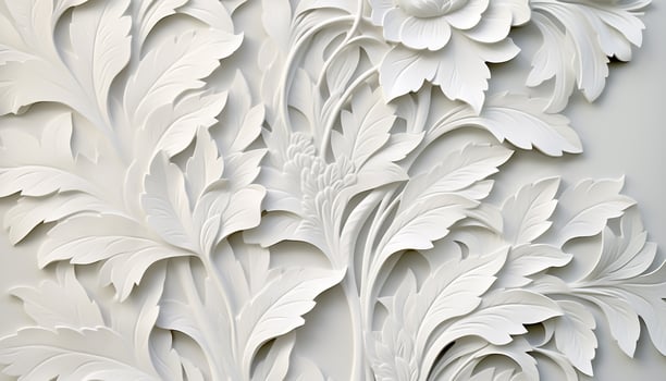 AI generated Abstract floral pattern on striped wallpaper, elegant and modern generated by AI photo