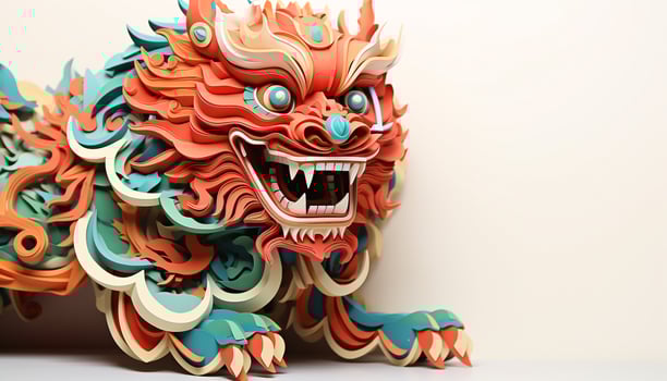 AI generated Dragon mascot symbolizes Chinese culture and celebration generated by AI photo