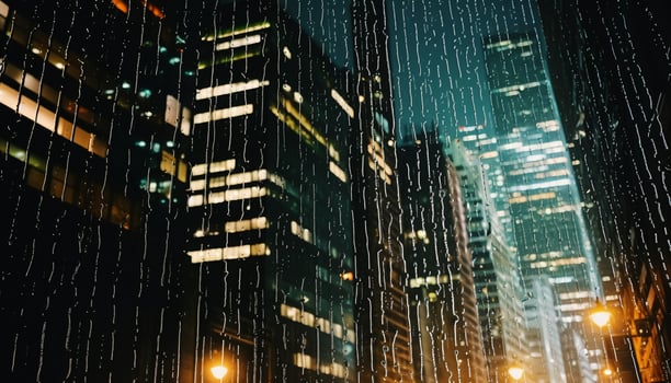 AI generated Futuristic skyscraper illuminates vibrant city nightlife and growth generated by AI photo