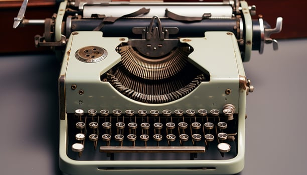 AI generated Typewriter, old fashioned machinery for typing letters and texts generated by AI photo