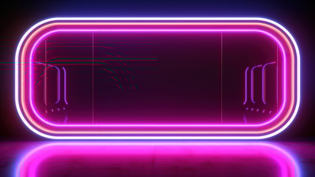 AI generated 3d render of neon background with empty space in front of a wall photo