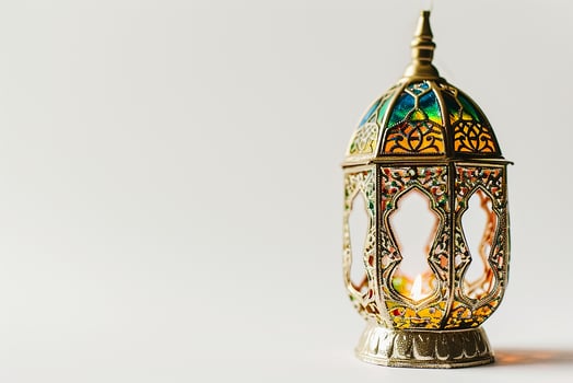 AI generated An Arabic lantern on white background photo