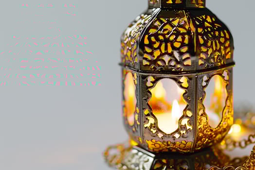 AI generated An Arabic lantern on white background photo