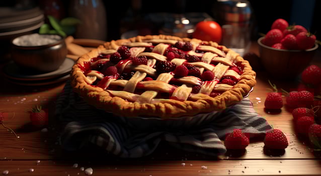 AI generated Delicious pie food on a plate that is very realistic photo