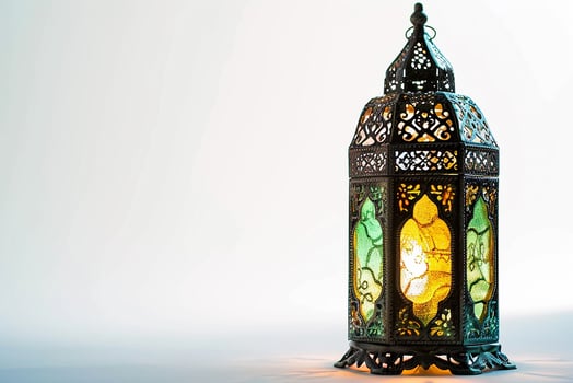 AI generated An Arabic lantern on white background photo