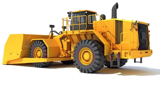 Wheel Dozer heavy construction machinery 3D rendering on white background photo