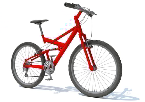 Mountain Bike 3D rendering on white background photo