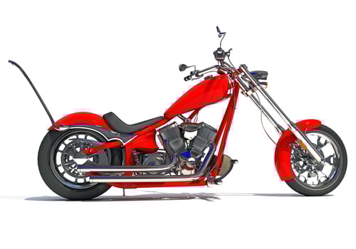 Motorcycle 3D rendering on white background photo