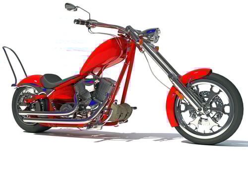 Motorcycle 3D rendering on white background photo