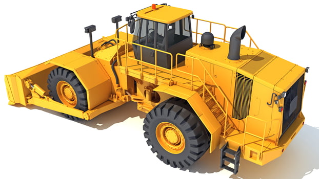 Wheel Dozer heavy construction machinery 3D rendering on white background photo