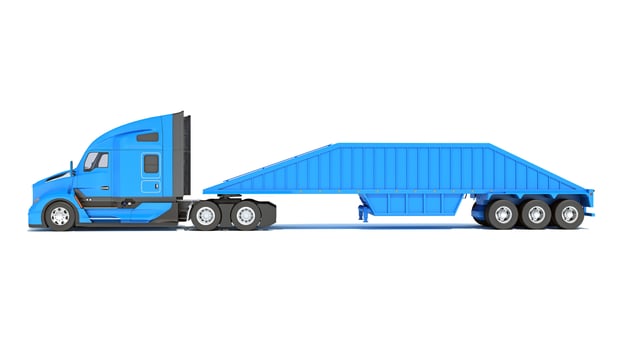 Truck with Bottom Dump Trailer 3D rendering photo