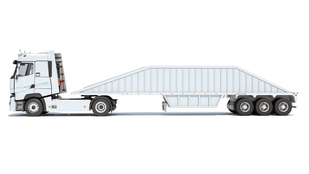 Truck with Bottom Dump Trailer 3D rendering photo