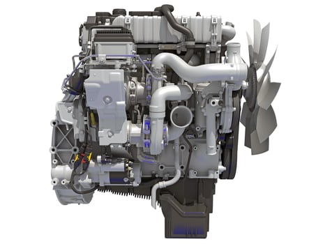 Car Engine 3D rendering on white background photo