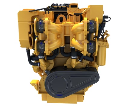 Marine Propulsion Engine for Ships, Yachts and Boats 3D rendering photo