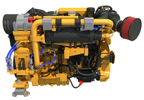 Marine Propulsion Engine for Ships, Yachts and Boats 3D rendering photo