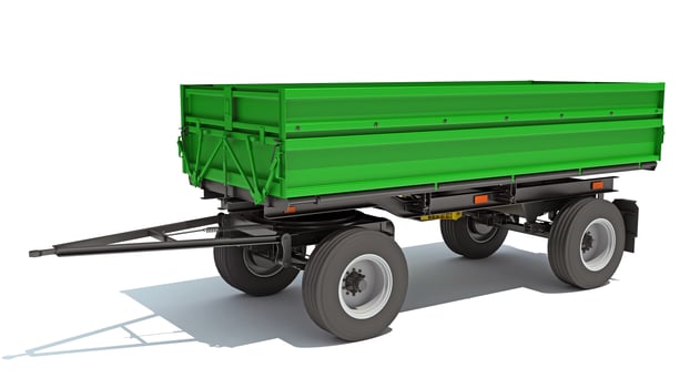 Farm Trailer 3D rendering on white background photo