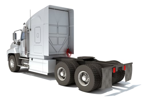 Semi Truck 3D rendering on white background photo