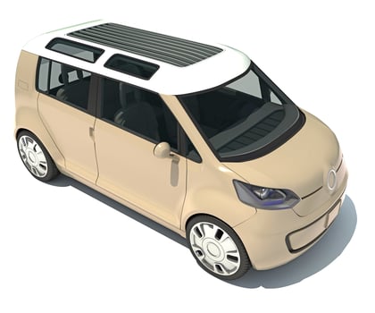 Car 3D rendering on white background photo