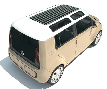 Car 3D rendering on white background photo