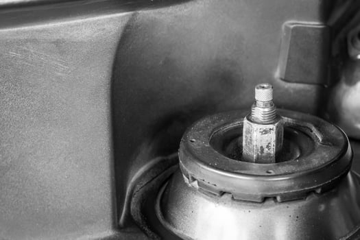 Bolt adjust racing shock Absorber in engine room modify concept of car photo
