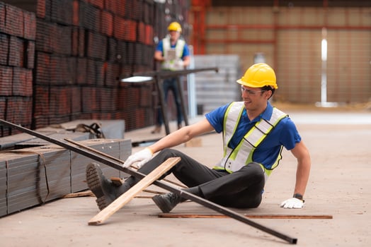 Warehouse employee was injured in an accident where iron fell on his leg. photo