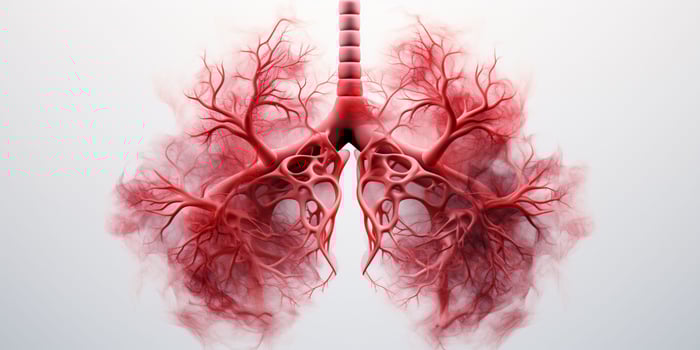 AI generated Human Lung Illustration with Tree Branch and Root Concept. Generative AI photo