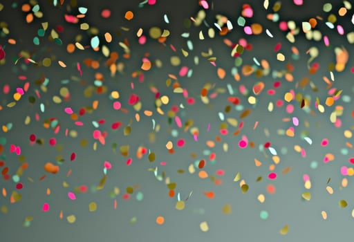 AI generated brightcolored bunting confetti on blue background photo