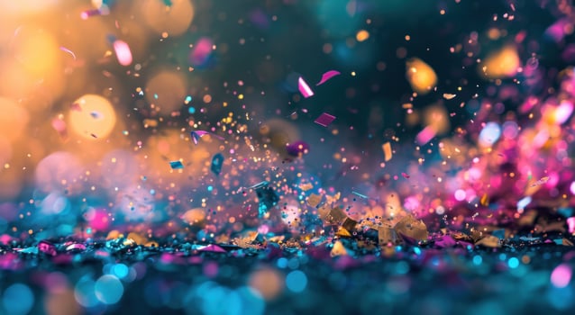 AI generated christmas with star on gold background christmas lights photo