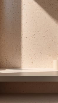 AI generated Stylish White Terrazzo Podium with Sunlight for Vibrant Product Launches photo