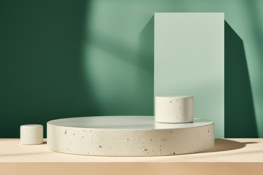 AI generated Eco-Friendly Green Podium for Clean Beauty Product Spotlight photo